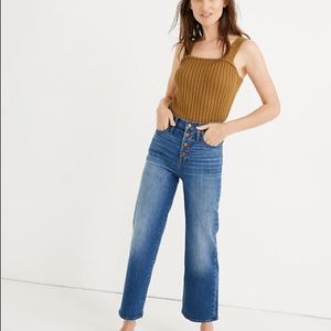 Madewell slim wide leg crop jeans